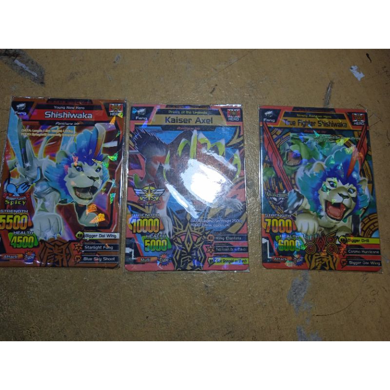 kartu animal kaiser shishiwaka , true fighter shishiwaka dan kaiser axel