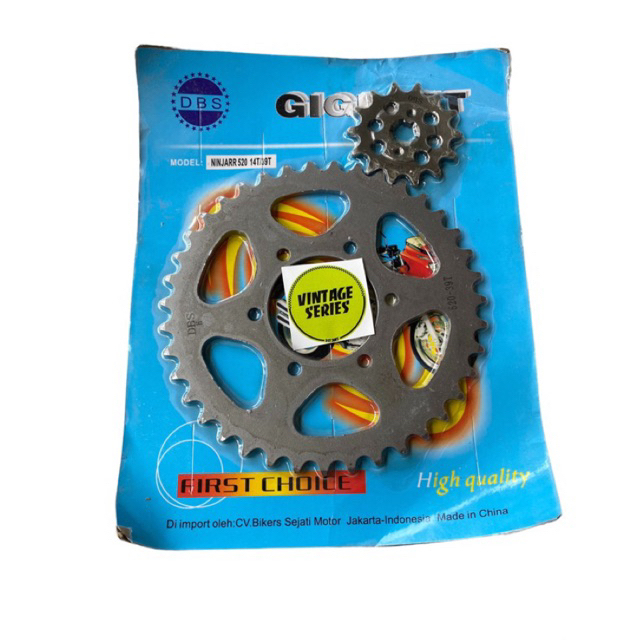 Gear set ninja rr 520 gir set ger set ninja rr old new 14-39 520 non ori dbs