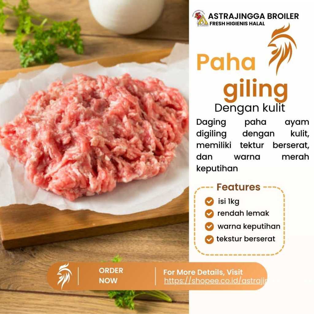 

Ay00! Daging Ayam Giling Paha Dengan Kulit 1Kg astrajingga broiler