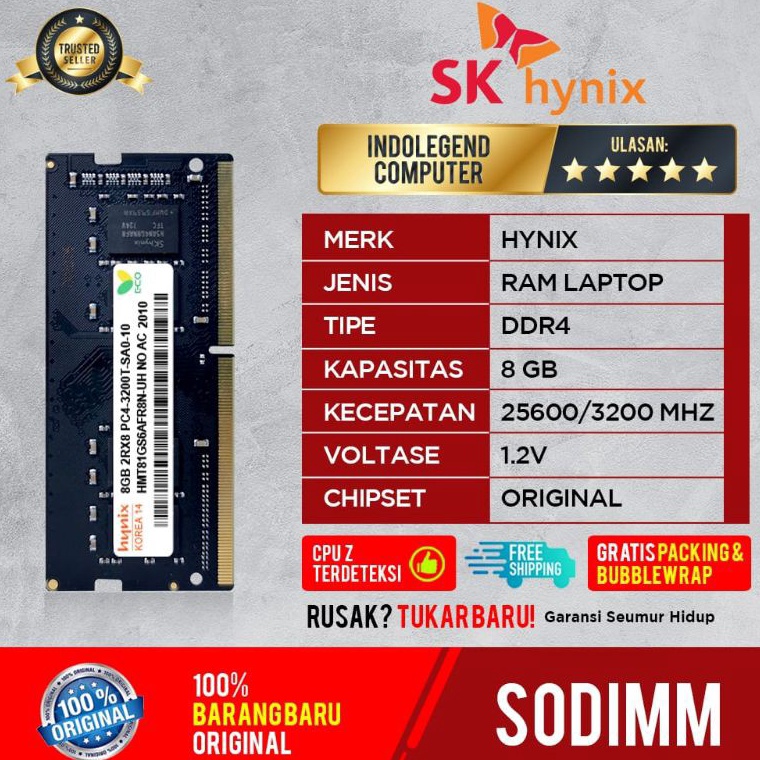 Jangan Ketinggalan order HYNIX SODIM DDR4 8GB PC256 32mhz