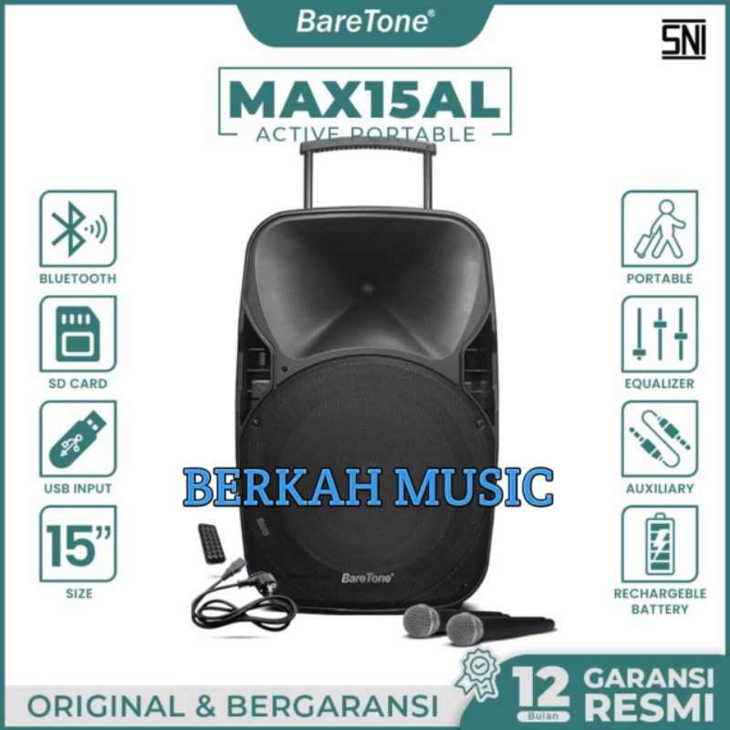Baretone Speaker Portabel Max15al original Speaker 15inch