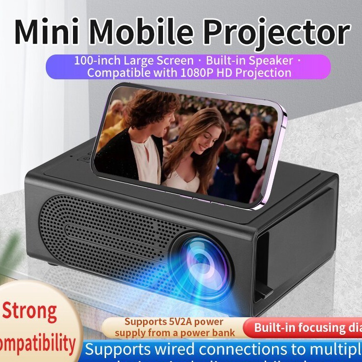 Proyektor mini M2 Poble Led mini Proyektor hp mini Home Theater HDMI mini Proyektor Dapat diakan unt