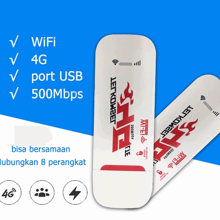 Hadiah  Modem WIFI USB 4g All Operator LTE Modem USB 5Mbps Modem Mifi COD Support 1 Devices