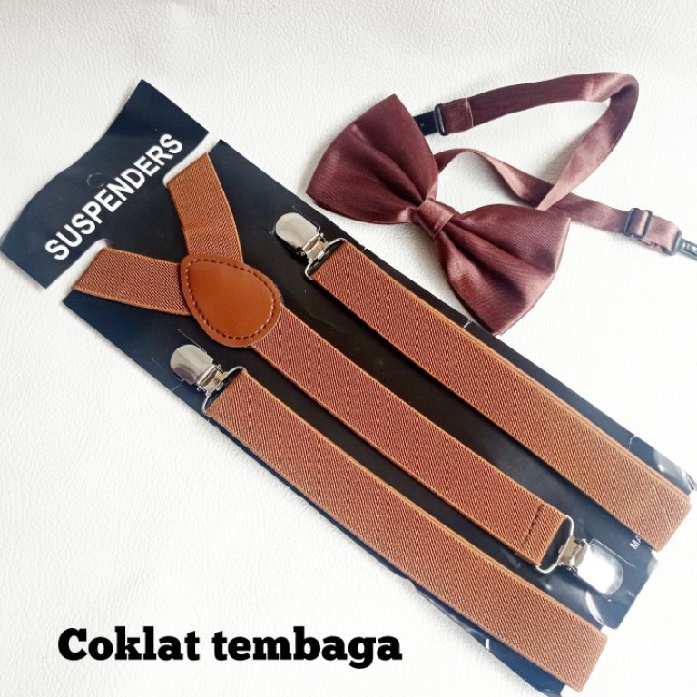 LANGSUNG ATC SUSPENDER PRIA DAN WANITADASI KUPU KUPU COKLAT TEMBAGA