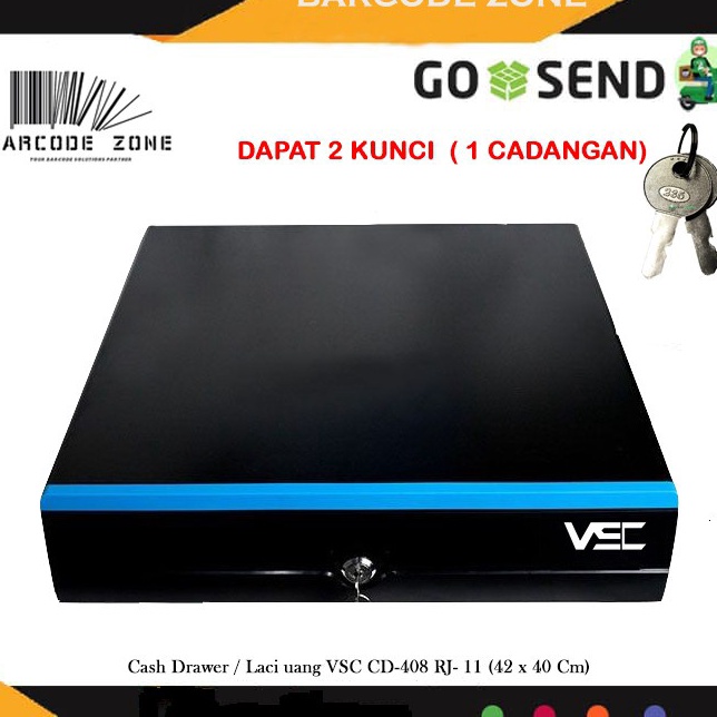 Diskon Laci Uang  Cash Drawer VSC CD48 43 x 4 Cm  RJ11 OTOMATIS AUTO  MANUAL KUNCI  Box Kasir  Box U