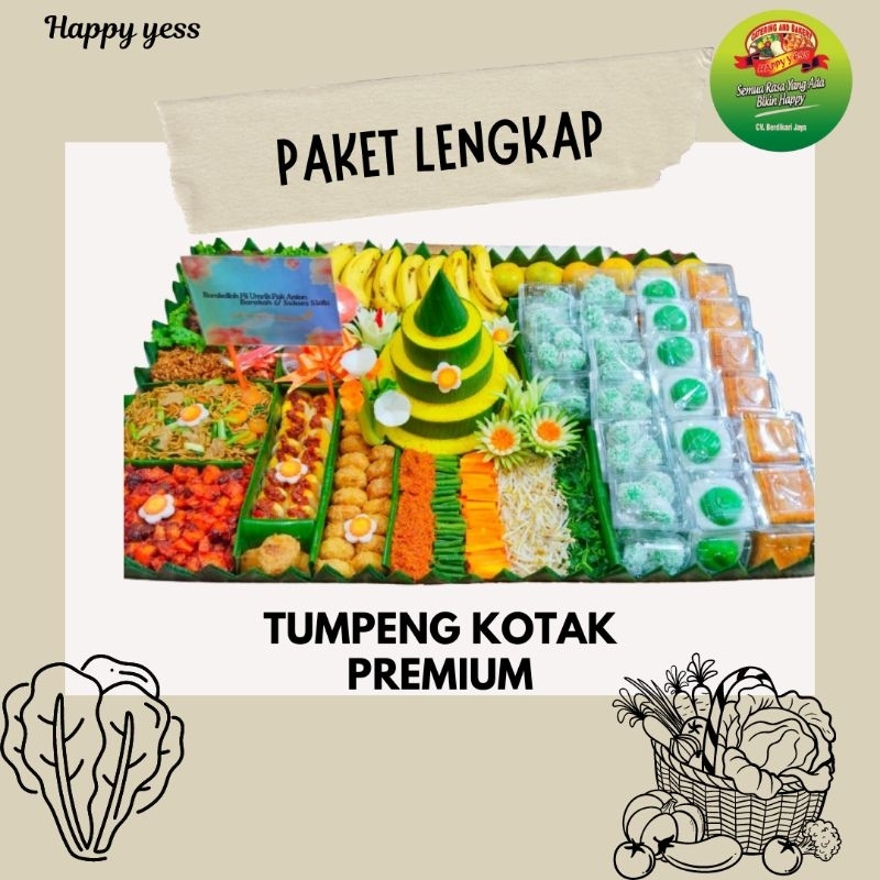 Tumpeng Kotak Premium/Tumpeng paket komplit/Nasi tumpeng/10-25porsi