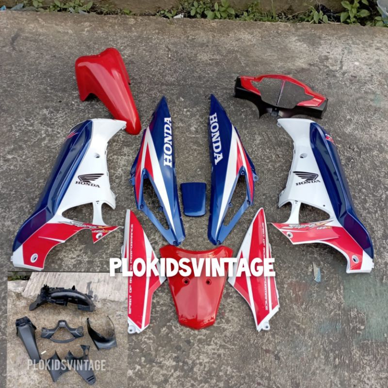 FULLSET BODY HALUS BODY KASAR HONDA SUPRA X 125 R LAMA TAHUN 2005 2006 BIRU MERAH PUTIH