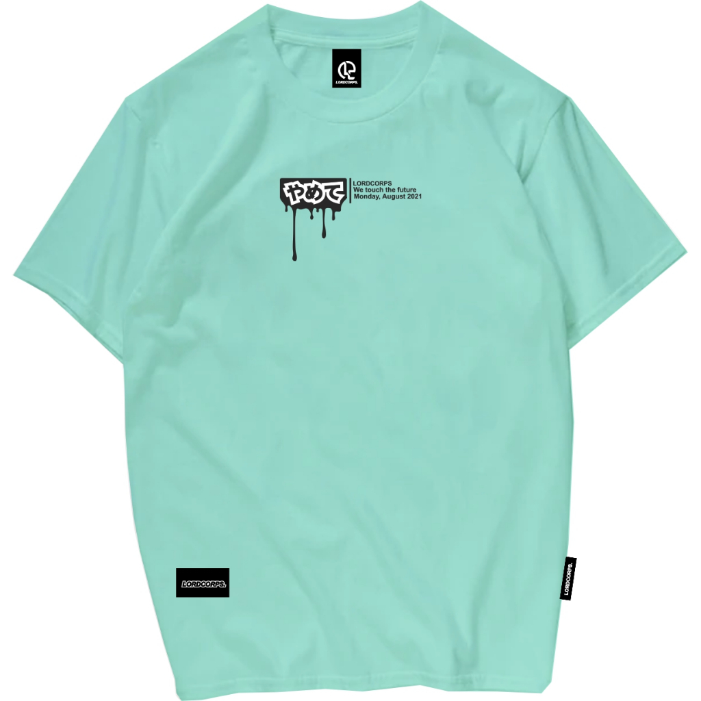 Kaos pria distro pakaian pria atasan kaos distro art chanel tshirt tosca muda