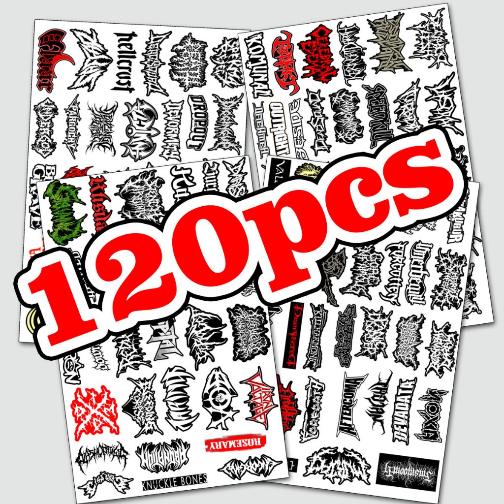 

120pcs - Stiker Indonesia Metal Band - Hardcore / Death Black Metal / Metalcore / Deathcore - hp laptop helm anti air