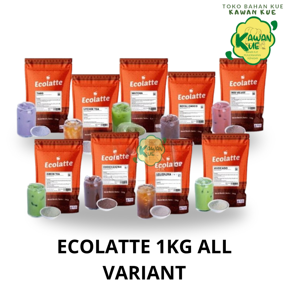 

ECOLATTE POWDER 1KG VARIAN COKLAT & MIX FLAVOR - BUBUK MINUMAN BERBAGAI MACAM RASA - BUBUK MINUMAN KEKINIAN