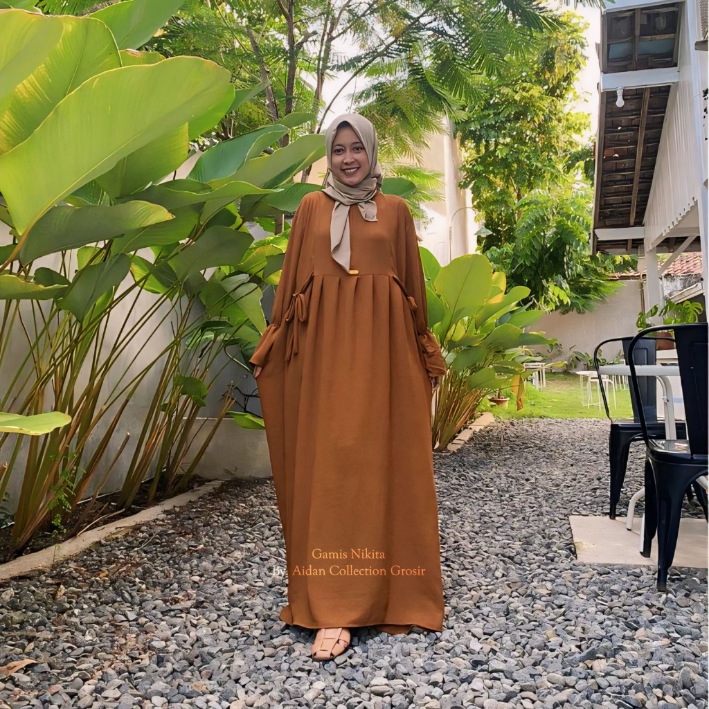 GAMIS NIKITA CRINKLE AIRFLOW PREMIUM TERBARU DRESS CHIBI-6