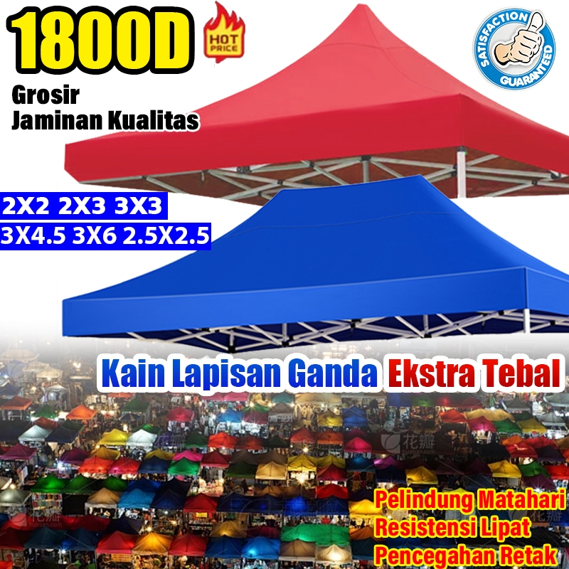 1800D Tebal dan tahan lama Terpal Tenda Atap Tenda Lipat AtapTenda Lipat kain tenda 3x3/2x2/2x3/3x4.