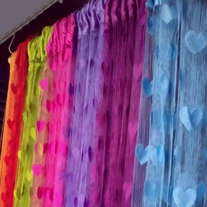 LYSASHOP - Tirai Benang Love Baichuan Gorden Pintu Jendela Motif Cantik Bagus Dekorasi Rumah Kualita