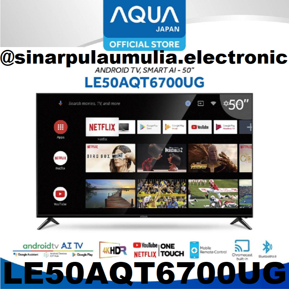 Aqua LED TV 50 Inch Digital 4K UHD - LE50AQT6700UG / LE 50 AQT 6700 UG / LE50AQT6700 UG LE 50AQT 670