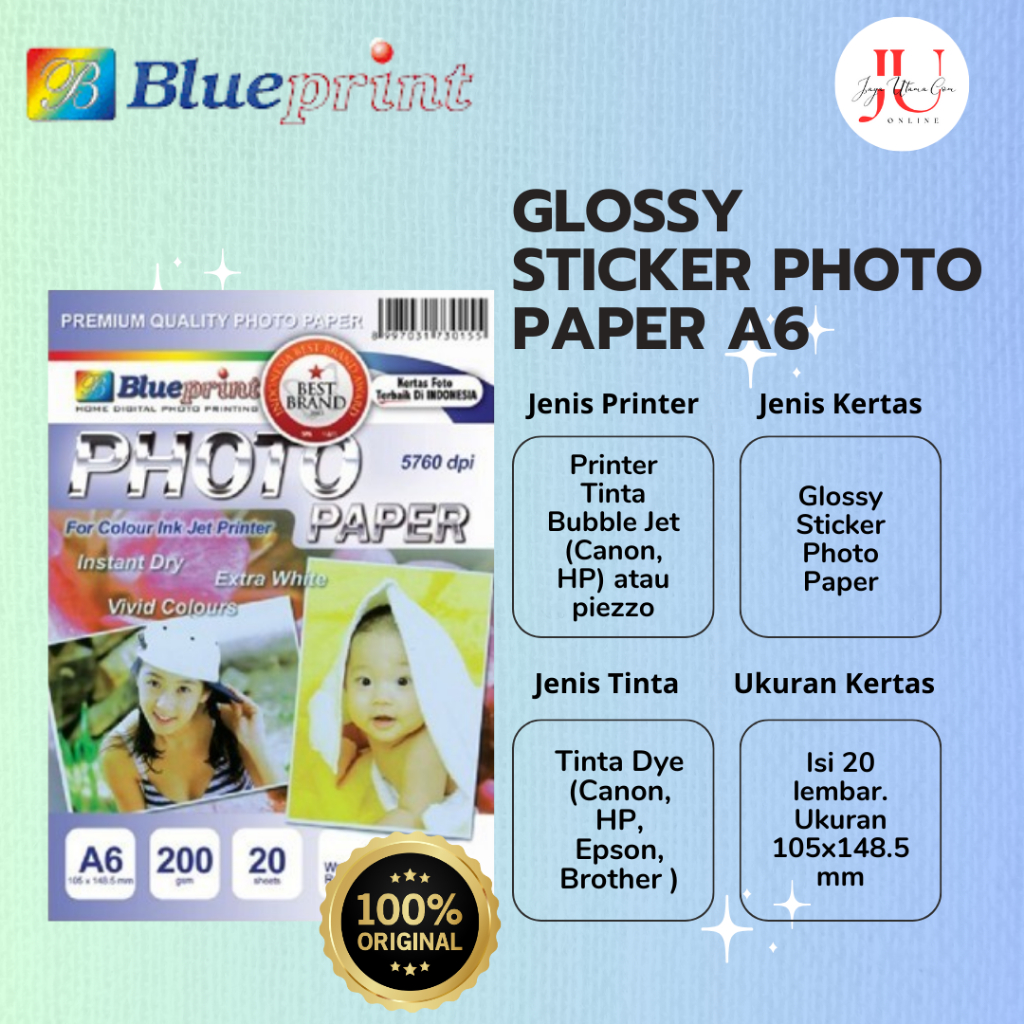 

Kertas Foto A6 BLUEPRINT Photo Paper Ukuran 4R