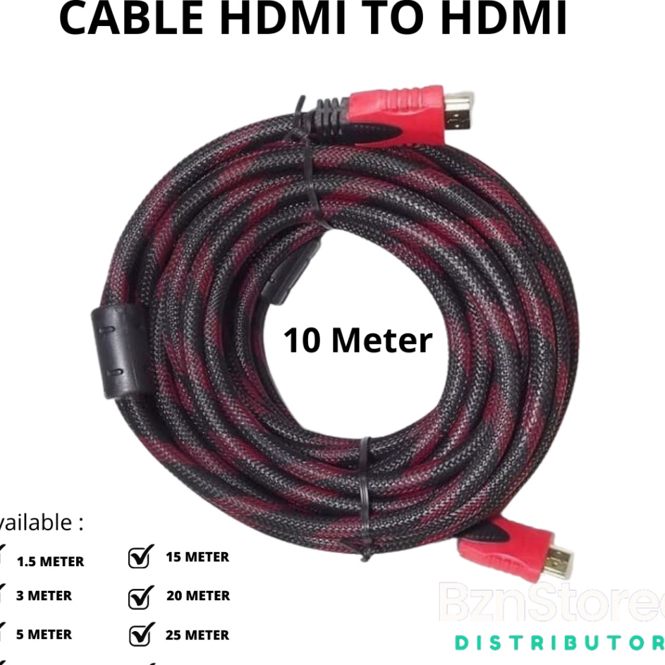 Ready Stok Nbk Kabel HDMI 1m Serat  Kabel HDMI to HDMI 1m  Kabel HDMI jaring1 meter Kabel HDMI to HD