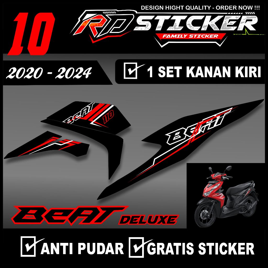 striping beat deluxe / striping beat street 2023 variasi / stiker beat deluxe / stripping beat delux