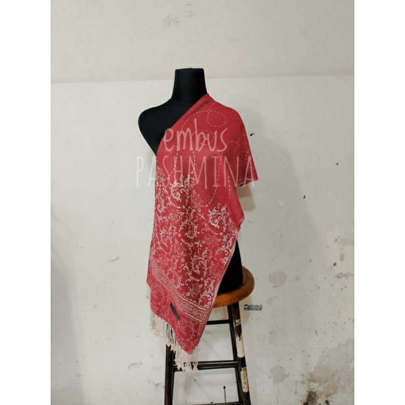 PASHMINA CASHMERE MOTIF ULIR SELENDANG ||  SCARF || SYAL || CASHMERE IMPOR