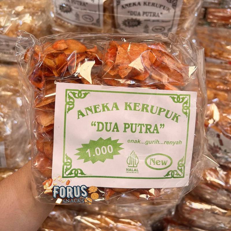 

Kripik Keripik Singkong 2 Putra Rasa ORI & PEDAS KRIUK Renyah Enak Nagih Asin Pedas 1 Pack isi 12 pcs