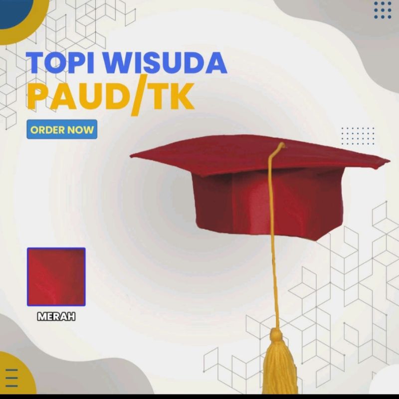 Topi Toga TK Warna Maron - Topi Toga Maron