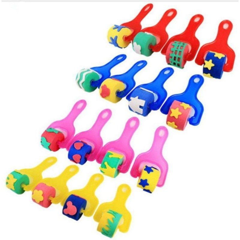 

(1 SET ISI 4) KUAS ROLLER PAINTING ANAK / KUAS LUKIS ANAK / KUAS ROLLER ANAK