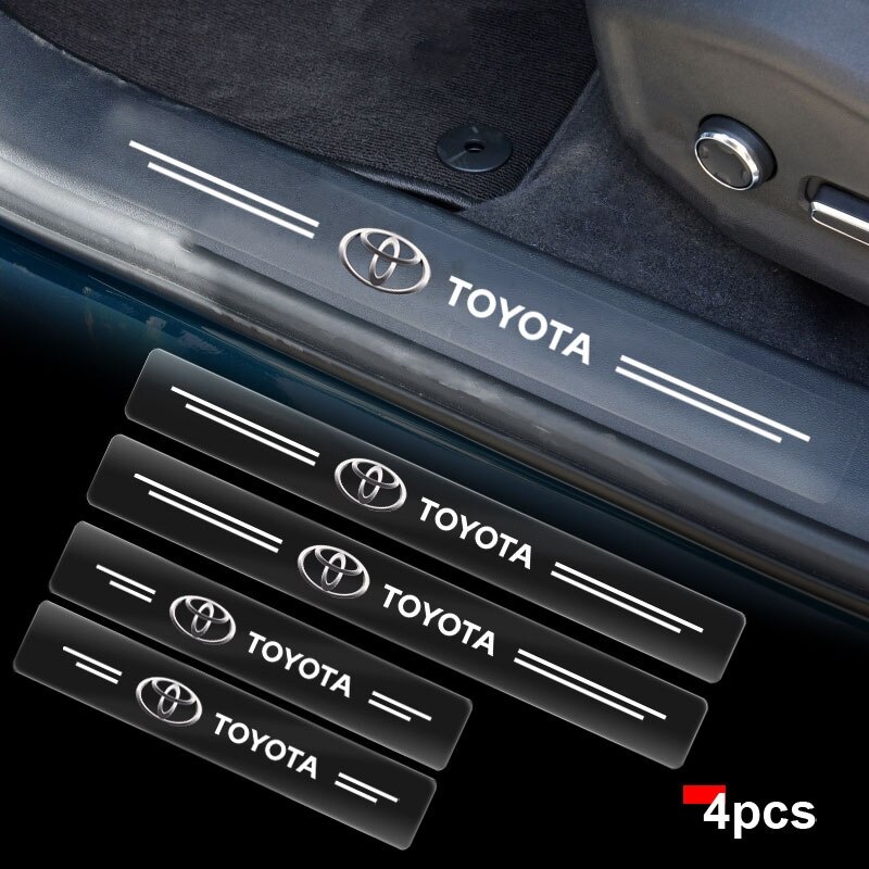 promo stiker karbon 3D Sticker pijakan pintu mobil toyota agya calya rush avanza inova yaris 4pcs