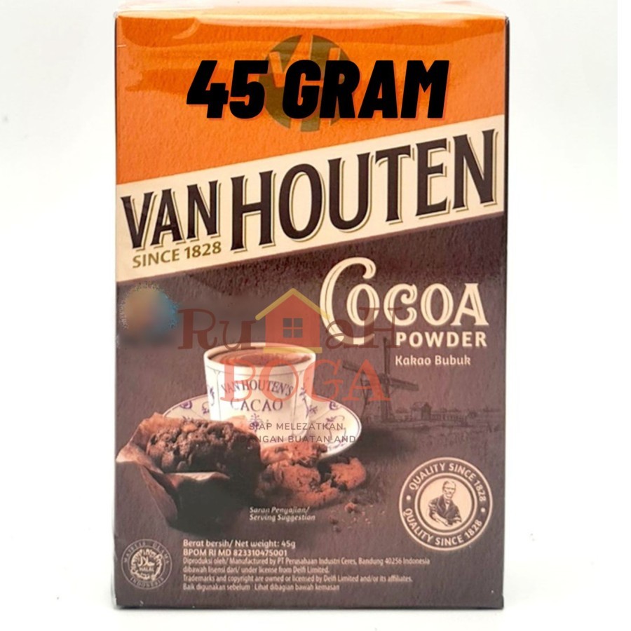 

COKLAT BUBUK VANHOUTEN 45GR / COKLAT VANHOUTEN BUBUK COCOA POWDER 45GR