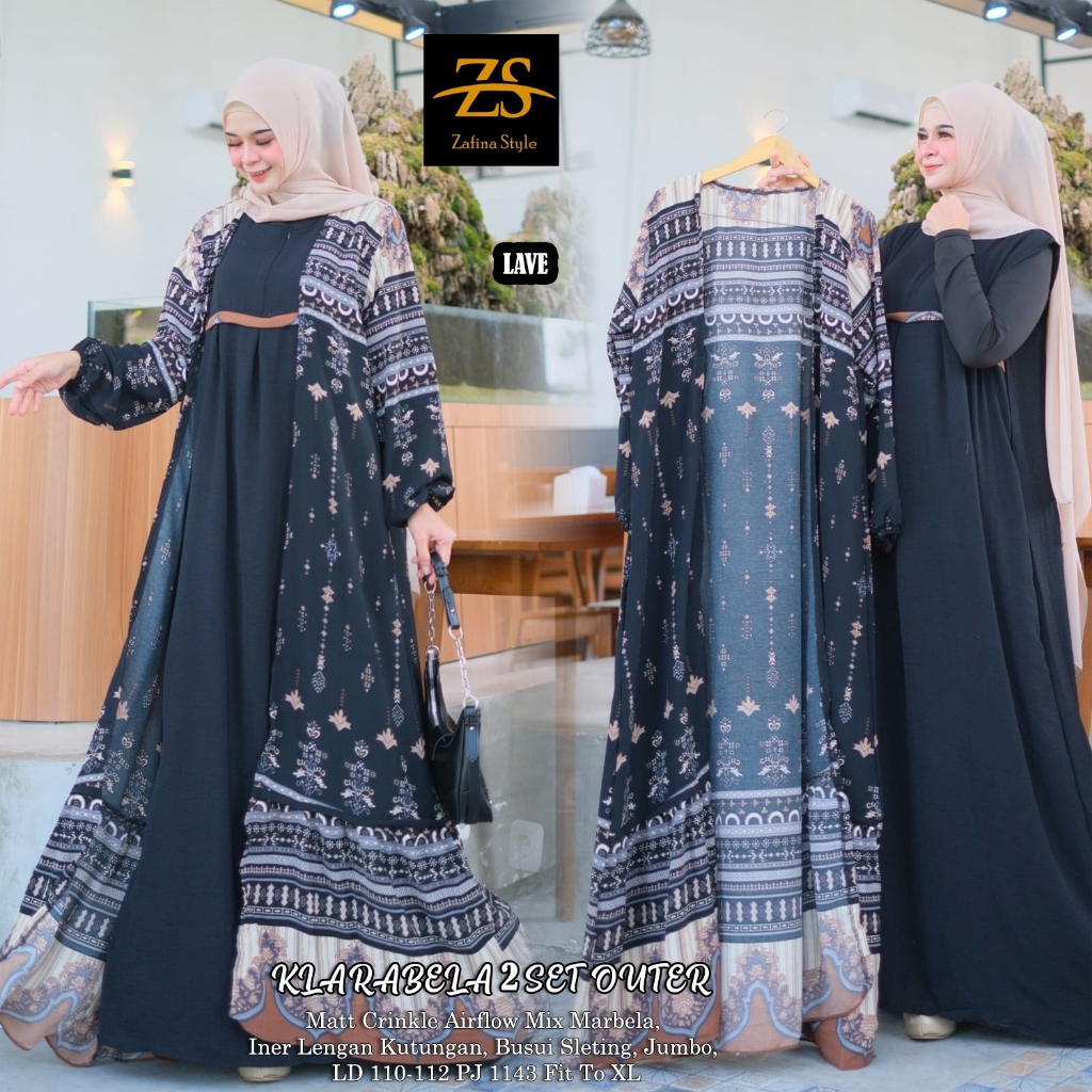 FASHION MUSLIM KEKINIAN NYAMAN DI PAKAI GAMIS WANTA KODANGAN LEBARAN REALPICT COD KLARABELA 2 SET OU