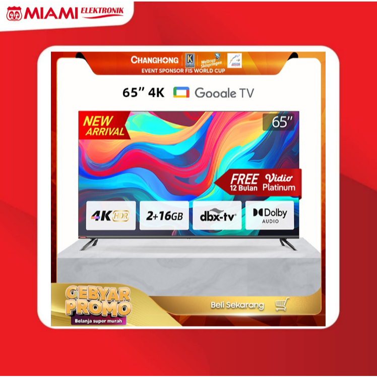 【Google TV】Changhong U65H7 PRO 65 Inch Smart TV 4K UHD HDR10+ TV
