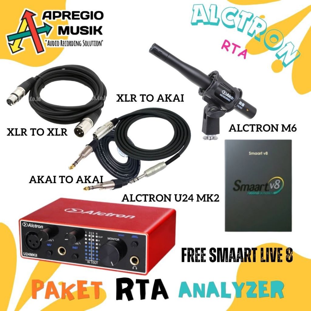 Paket RTA Analyzer Speaker Alctron U24 M6 Lengkap tinggal pakai free smaart live