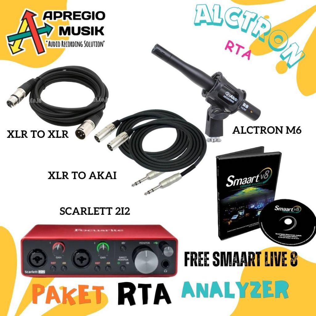 Paket RTA Analyzer Speaker Focusrite 2i2 M6 Lengkap tinggal pakai free smaart live