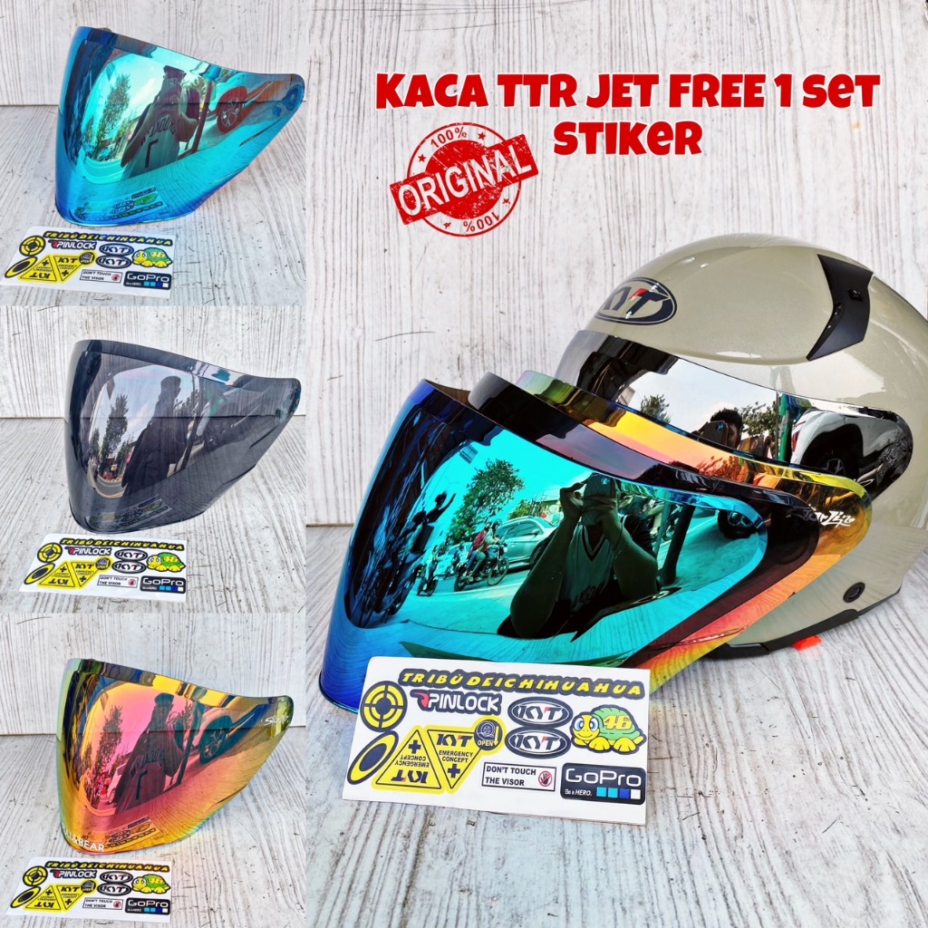 KACA FLAT VISOR IRIDIUM KYT TTR JET - VISOR PNP KYT TTR JET
