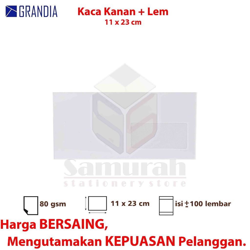 

Amplop Kertas Putih Grandia Kaca Kiri - Kanan 90 pps 11 x 23 cm 80 Gsm