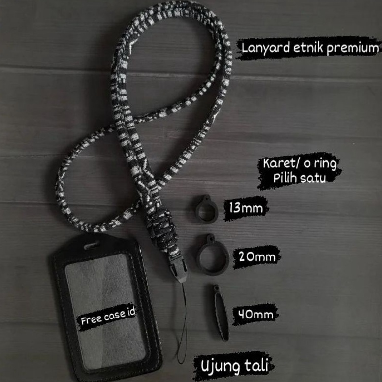 

KODE M12K Lanyard Etnik Tali Kalung Gantungan Tenun Etnik Lanyard paracord tactical Gantungan Id Card kalung Name tag Lanyard prusik paracord