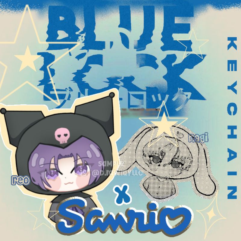 keychain blue lock x sanrio