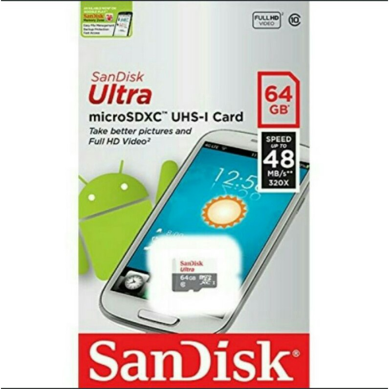 MicroSD Sandisk Ultra 64GB Class 10