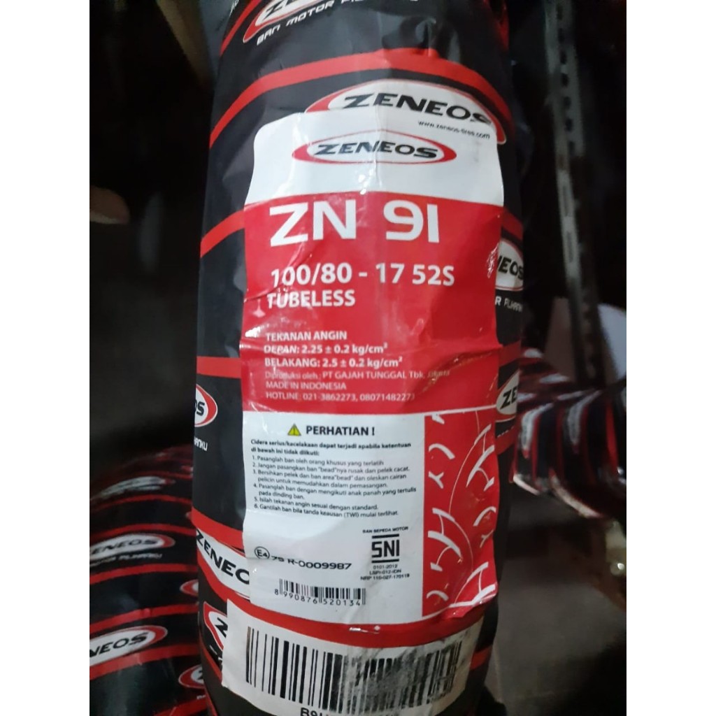Ban ZENEOS 100/80-17 ZN 91 TUBELESS BAN MOTOR SPORT
