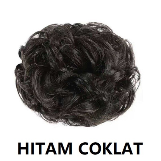 RB Sanggul Jepit Rambut Palsu Bulat Curly Konde Rambut Palsu Cepol Jedai Rambut Palsu