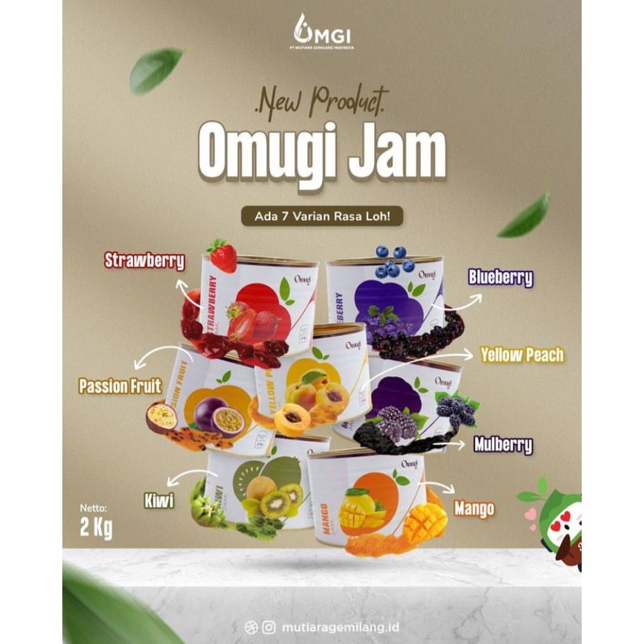 

p4yu OMUGI Fruit Jam Selai Buah asli mango strawberry 2 kg stroberi mangga import