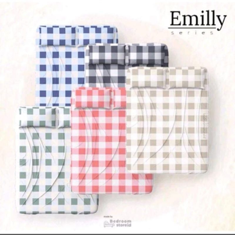 SET SPREI KOTAK EMILY/ SETELAN SPREI EMILY/ SPREI MOTIF KOTAK EMILY/ SPREI MURAH/ SPREI
