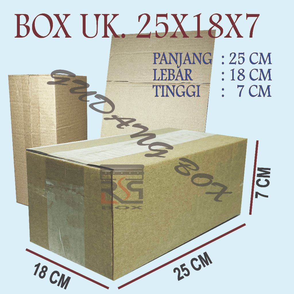 

Kardus packing uk. 25x18x7 Box Packaging paket online murah dus pembungkus paket