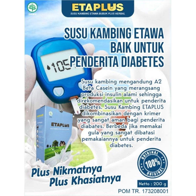 

Susu Kambing Murni ETAPLUS, bagus untuk sendi tulang, pernapasan dan lambung.
