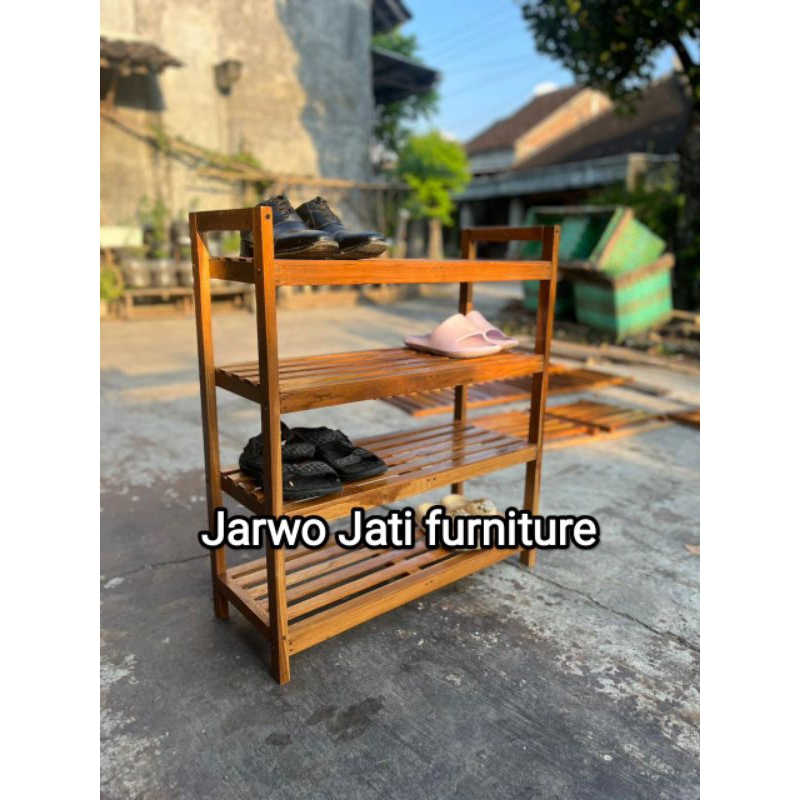 Rak Sepatu/Rak Serbaguna asli kayu jati