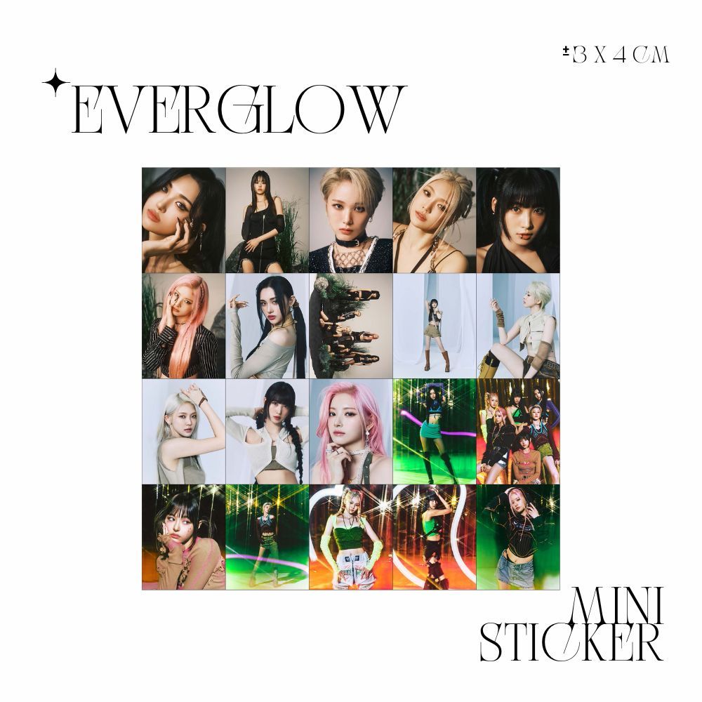 

MINI STIKER EVERGLOW ALL MY GIRLS (ISI : 20 PCS) STICKER CHROMO TRANSPARAN HOLOGRAM KPOP IDOL KOREA PREMIUM MURAH UNOFFICIAL EU SIHYEON MIA ONDA AISHA YIREN READY STOCK !