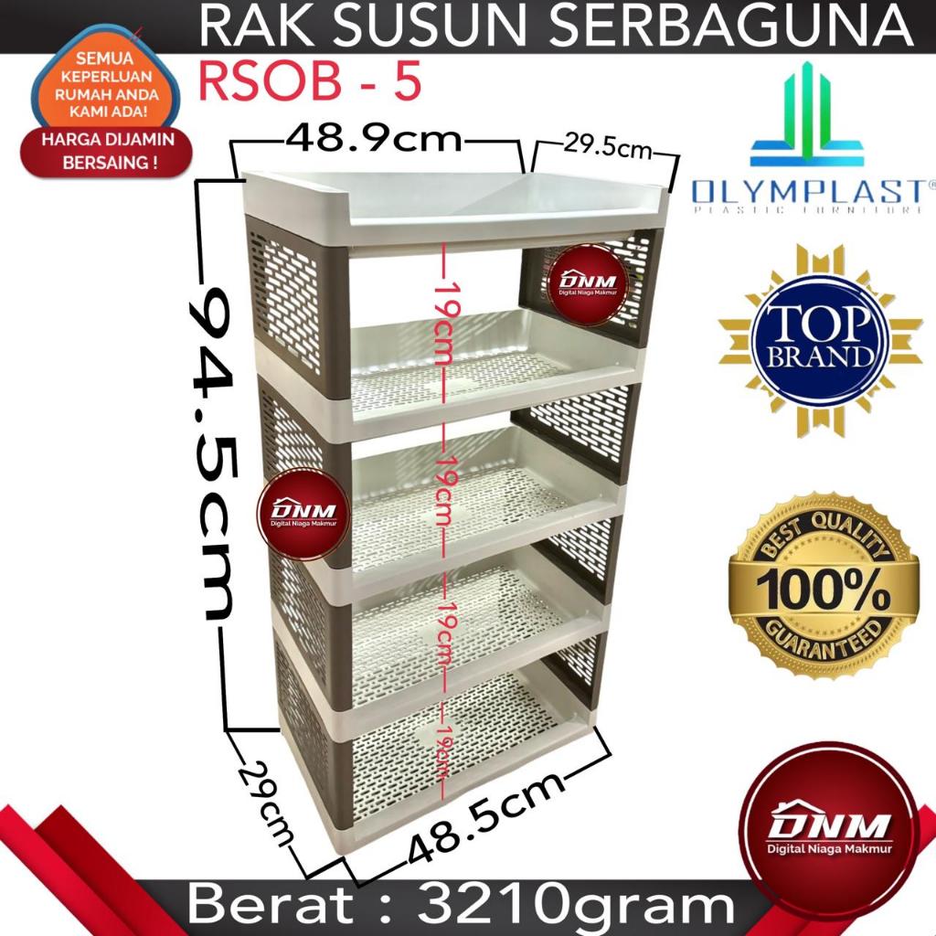 Olymplast RSOB 05 Rak Susun 5 Serbaguna Plastik Dapur / Piring / Buku