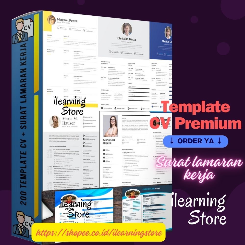 

[PS 04] Paket Bundling Template CV Premium 200 + Surat Lamaran Siap Pakai