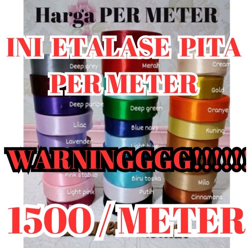 

(1 meter)Pita Satin PER METER/Pita Buket harga ecer per meter/perlengkapan mahar/bahan mahar/ bahan kreatifitas/DIY