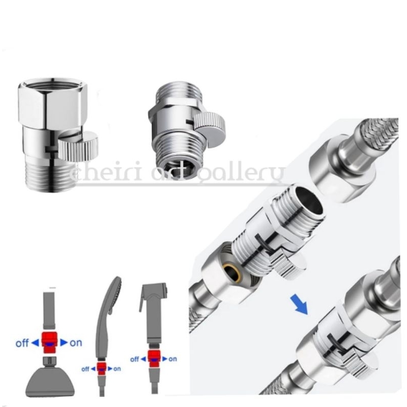 Double nepel Model stop kran mini 1/2inch Kuningan / Ballvalve mini Luar dalam 1/2inch Kuningan chro