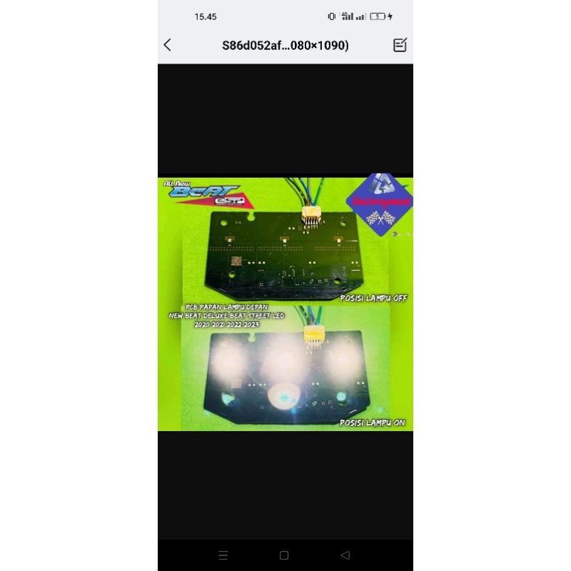 PAPAN PCB LAMPU DEPAN. HONDA BEAT LED, BEAT STREET,BEAT DELUXE 2020-2024