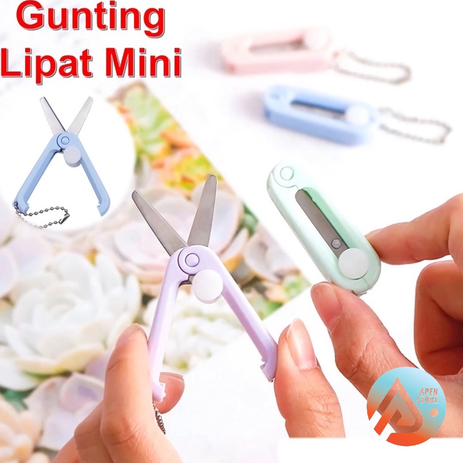 

APEN Gunting Lipat Mini Portable Stainless Steel Retractable Folding Scissors Pemotong Kertas Paper Cutter Barang Unik Murah Lucu Import Berkualitas